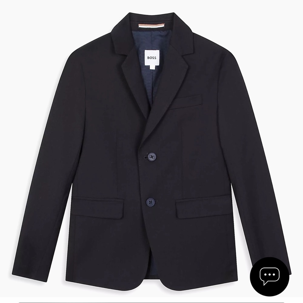 NWT Hugo Boss Boys Notch Lapel Wool Blend Navy Suit Jacket Size‎ 10